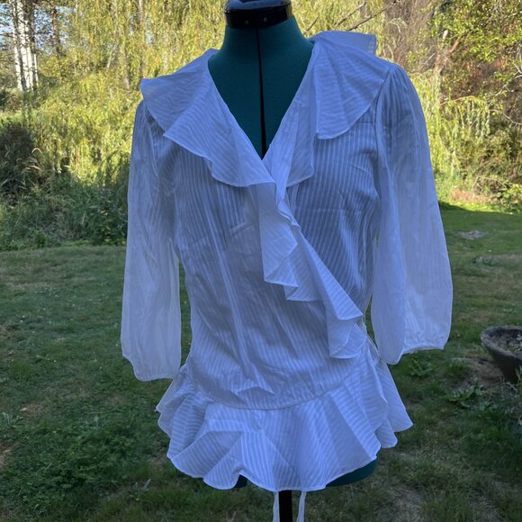 Lauren Ralph Lauren Tie Front Blouse - Picture 1 of 5